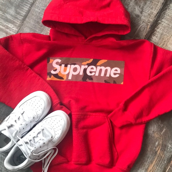Supreme Other - Supreme youth small red hoodie sweatshirt